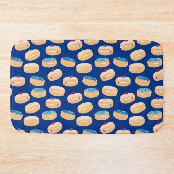 Item preview, Hanukkah Sufganiyot Jelly Donuts Watercolor Dark Blue designed and sold by SamAnnDesigns.