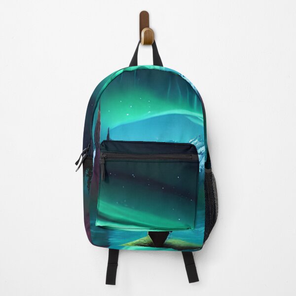 Item preview, aurora in the northern lands stunning view with mountains and lakes, nature painting #1 designed and sold by supeart.