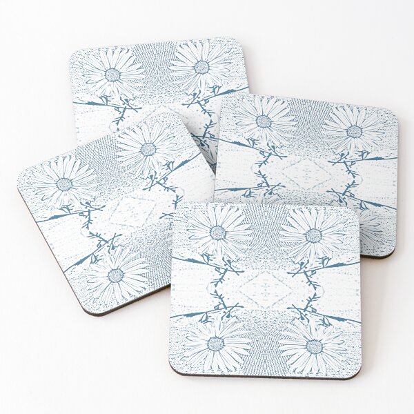 Item preview, Daisy Power Blue White Outlines designed and sold by SpiritGifts.