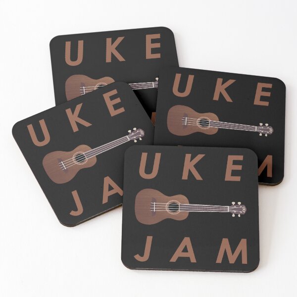 Item preview, Uke Jam - Wood Grain Ukelele Player Badge of Honour designed and sold by Grepthor.