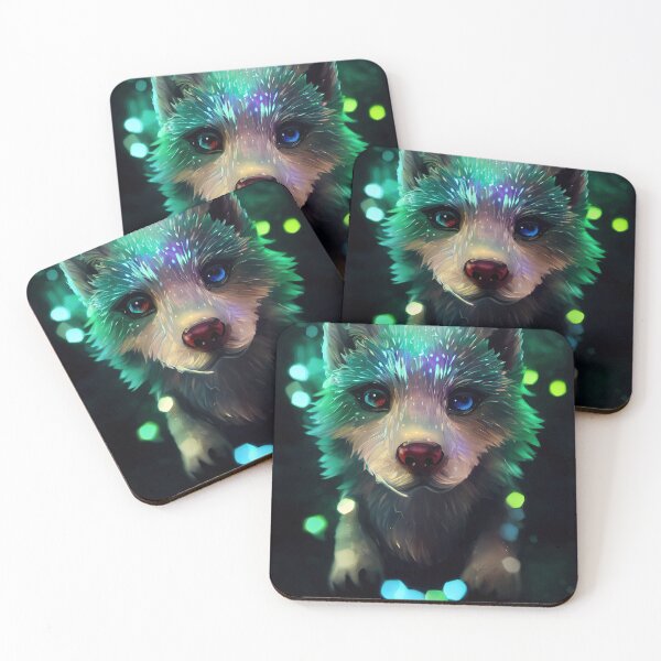 Item preview, Cute Magical Wolf - Enchanted Forest - Fantasy Digital Painting - AI Artwork designed and sold by BRaiNDEDprints.