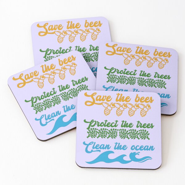 Item preview, Save the bees protect the trees clean the ocean, colorful original,  designed and sold by Chakilogy.