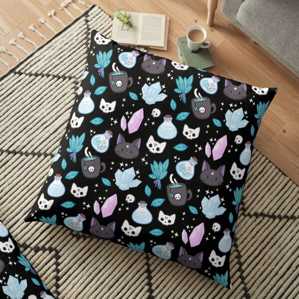 Herb Witch // Black Floor Pillow