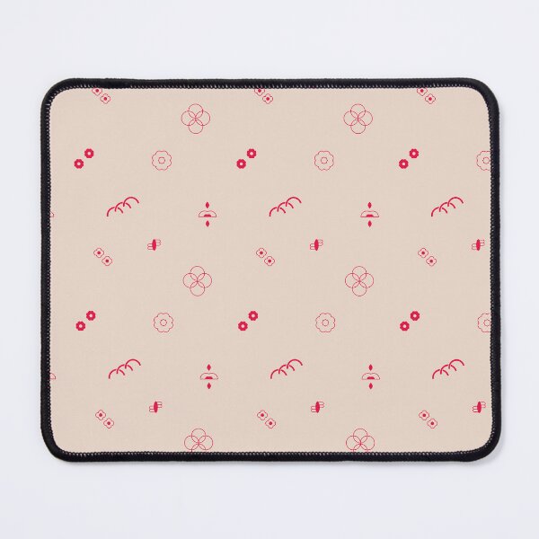 Aperçu de l'œuvre Fleurs linéaires géométriques et minimalistes aux formes abstraites en magenta sur fond rose clair créée et vendue par ambrojit.