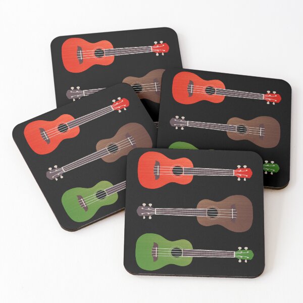 Item preview, Colourful Ukelele Collection - Red, green and brown wood grained designed and sold by Grepthor.