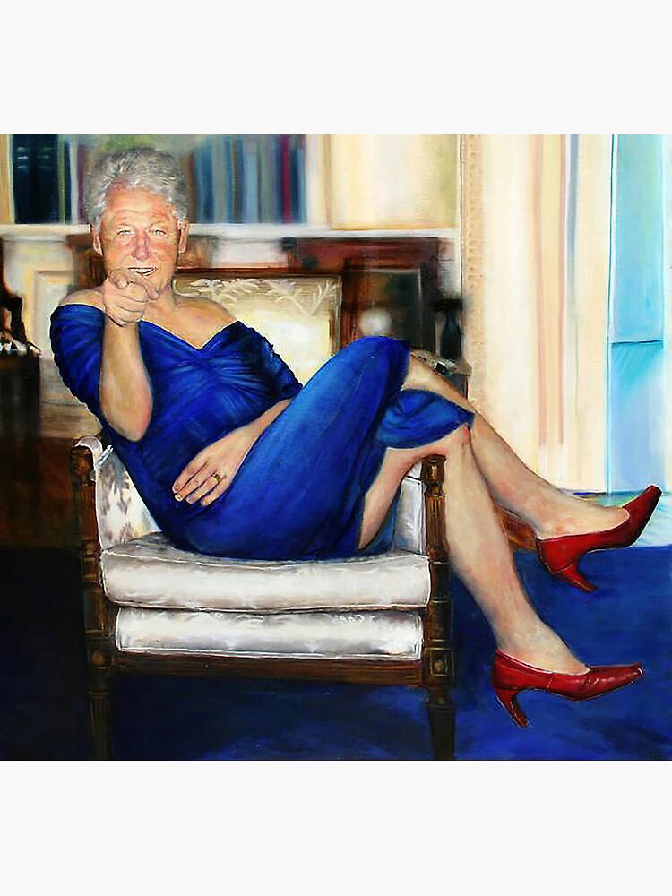 Bill Clinton Dress Painting Sticker For Sale By Nperelmuter Redbubble   Bg,f8f8f8 Flat,750x,075,f Pad,750x1000,f8f8f8 