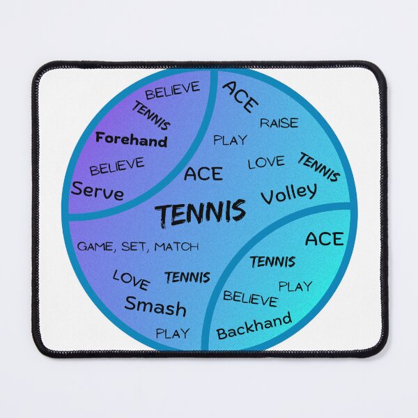Item preview, Tennis Ball Sticker With Words on a Blue Background designed and sold by BigCityTennis.