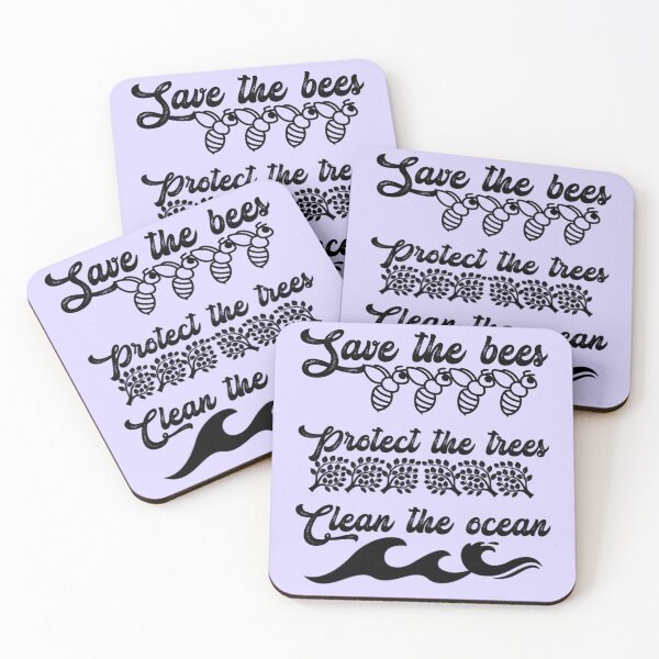 Item preview, Save the bees protect the trees clean the ocean, black original.  designed and sold by Chakilogy.