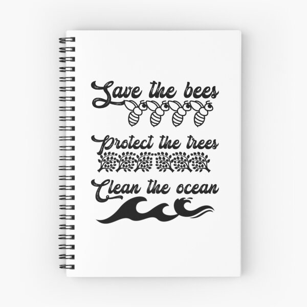 Item preview, Save the bees protect the trees clean the ocean, black original.  designed and sold by Chakilogy.