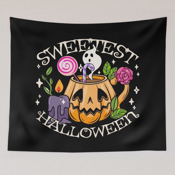 Item preview, Sweetest Halloween, Cute Halloween Pumpkin Design, Black Background designed and sold by TrulyEpoque.