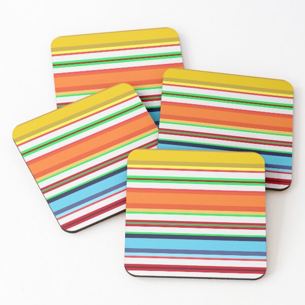 Item preview, Ribbon Candy Pop Art Green Red Orange, Yellow, Blue Horizontal Stripes 5748 designed and sold by Art in My Loft.