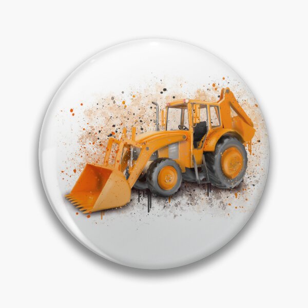 Item preview, Orange, Childrens, Digger, Tractor, Bedroom, Splatter Print designed and sold by Pics-squiggles.