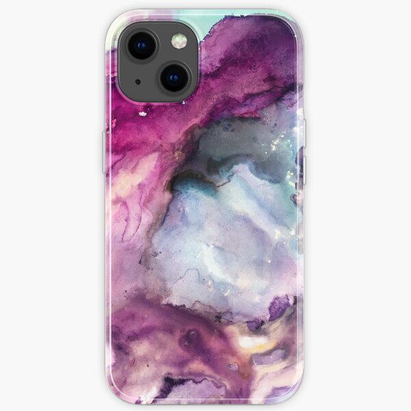 Purple Fusion - Peinture technique mixte Coque souple iPhone