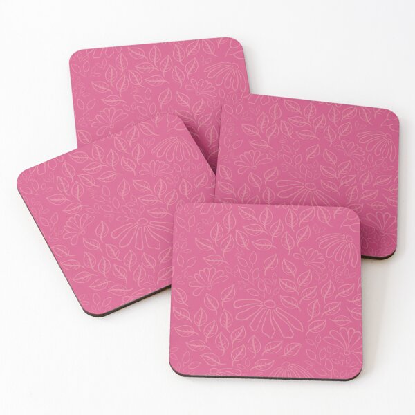 Item preview, Monochrome pink seamless repeat floral texture pattern design designed and sold by DesignsByMadiha.