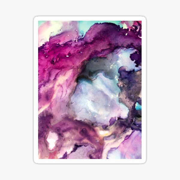 Purple Fusion - Mixed Media Painting Sticker