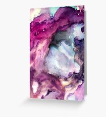 Purple Fusion - Mixed Media Painting Greeting Card