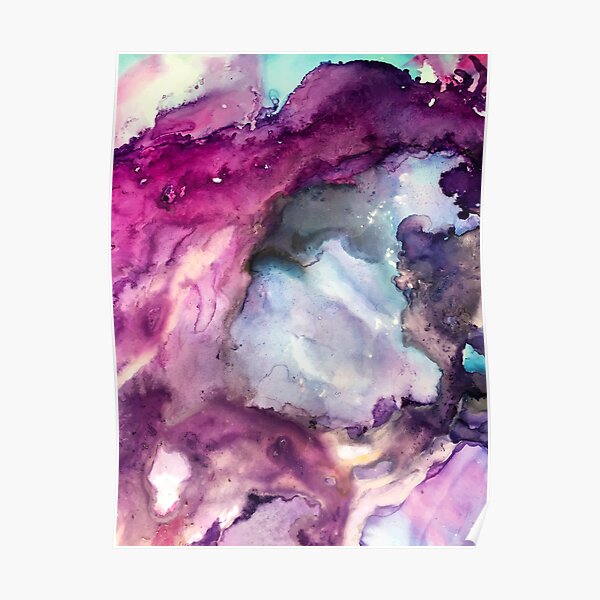 Purple Fusion - Mixed Media Painting Poster
