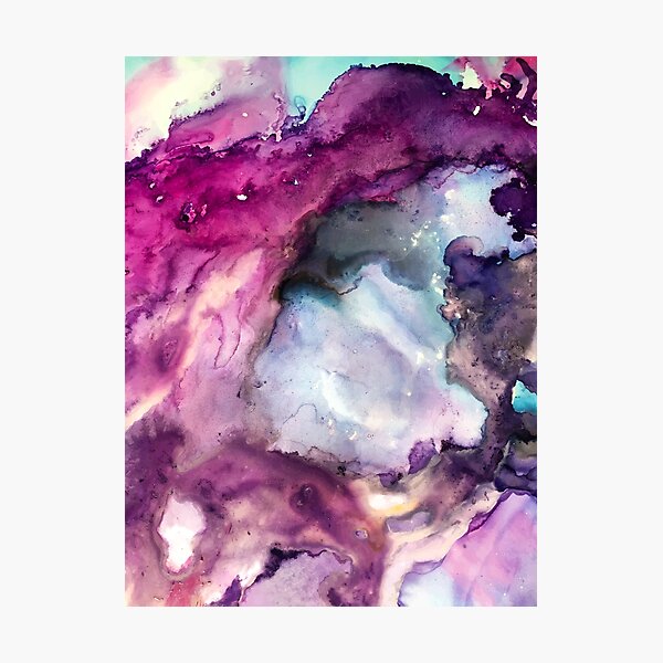 Purple Fusion - Mixed Media Painting Photographic Print