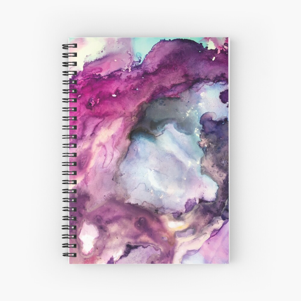 Purple Fusion - Mixed Media Painting Spiral Notebook