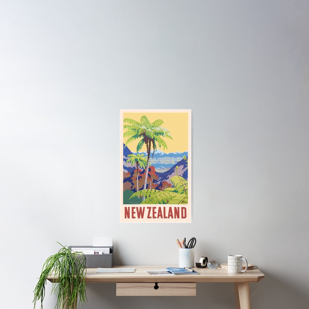 "Vintage New Zealand Print" Poster for Sale by GoPostal Redbubble