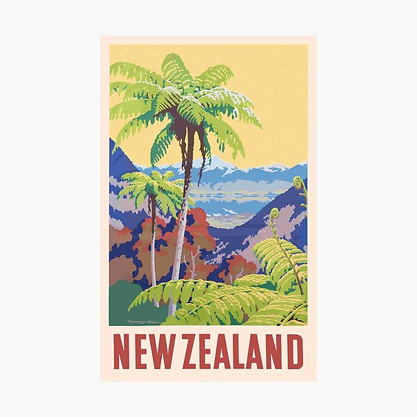 Item preview, Vintage New Zealand Print designed and sold by Go-Postal.