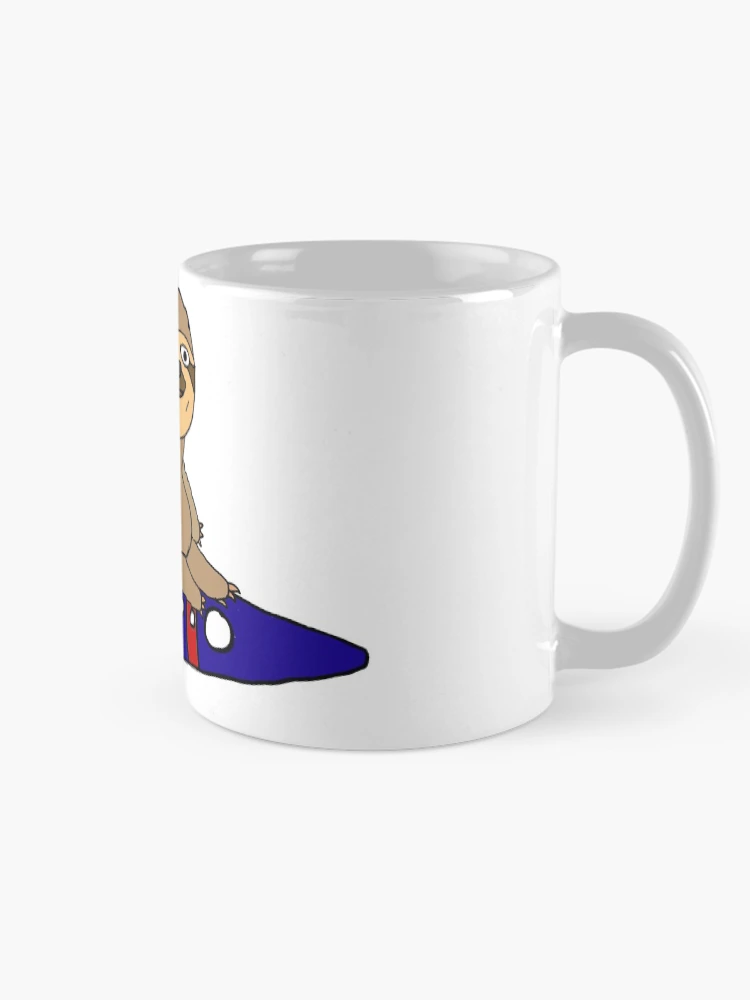 Thumbnail 3 of 6, Coffee Mug, Cool Funky Sloth Riding Rocketship Cartoon designed and sold by Nature's Fancy.