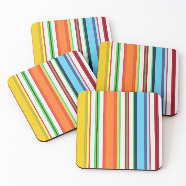 Item preview, Ribbon Candy Pop Art Green Red Orange, Yellow, Blue Vertical Stripes 5748 designed and sold by Art in My Loft.