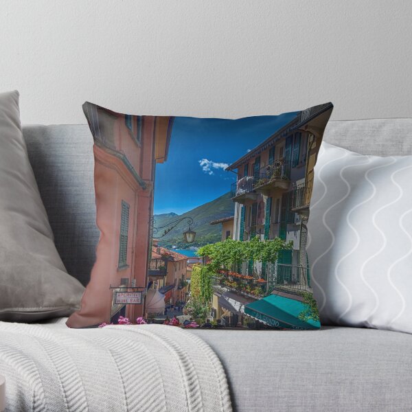 Bellagio Street Aquarelle Throw Pillow