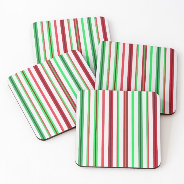 Item preview, Ribbon Candy Pop Art Green Red Vertical Stripes 5748 designed and sold by Art in My Loft.