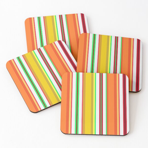Item preview, Ribbon Candy Pop Art Green Red Orange Yellow Vertical Stripes 5748 designed and sold by Art in My Loft.