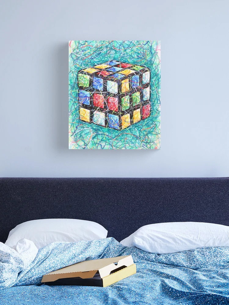 Mixed Rubik's Cube Pattern Canvas Print for Sale by Kitslam Art