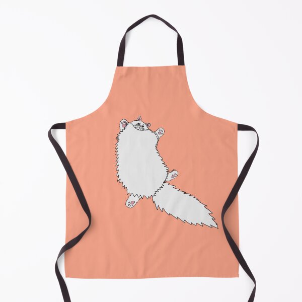 Item preview, Fluffy White Cat Stretch - canyon ridge color background designed and sold by EcoElsa.