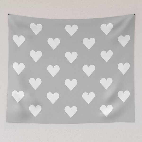Item preview, Medium WHITE and SILVER GREY LOVE HEARTS designed and sold by RachelMacht.