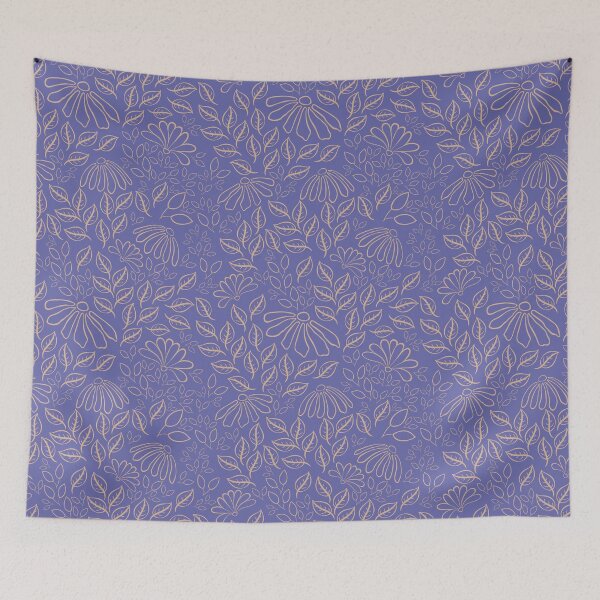 Item preview, Periwinkle blue and beige seamless repeat floral texture pattern design designed and sold by DesignsByMadiha.