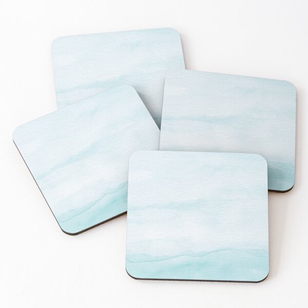 Item preview, Pastel Aqua Blue Abstract Watercolor Painting designed and sold by blueskywhimsy.
