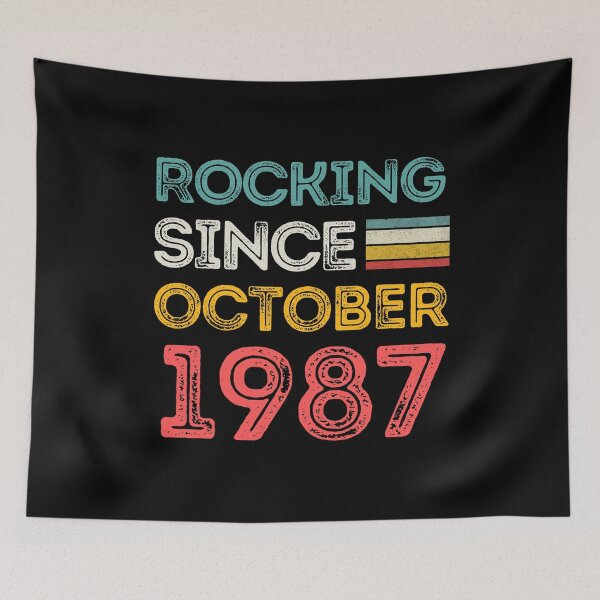 Item preview, Retro Rocking Since October 1987 For Birthday Month And Year As A October Birthday Quotes designed and sold by Funwithmusic.