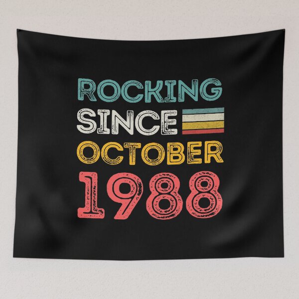 Item preview, Retro Rocking Since October 1988 For Birthday Month And Year As A October Birthday Quotes designed and sold by Funwithmusic.