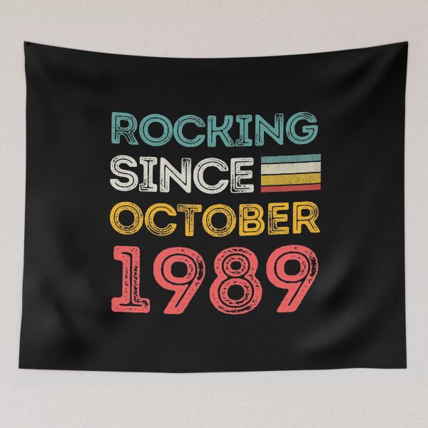 Item preview, Retro Rocking Since October 1989 For Birthday Month And Year As A October Birthday Quotes designed and sold by Funwithmusic.
