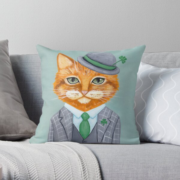 Tiarnan the Tabby Cat Throw Pillow