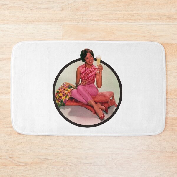 Item preview, Cheers! black circle and lady inviting us a drink! designed and sold by OptLuv.