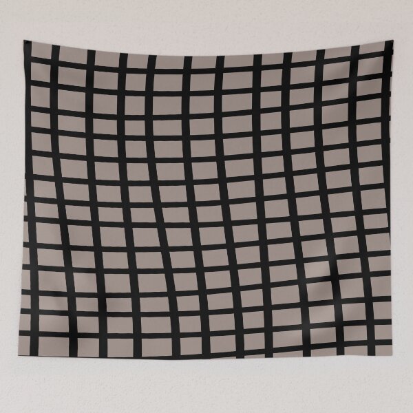 Aperçu de l'œuvre Gray Beige Black Wavy Grid Pattern Pairs Dutch Boy 2023 COTY Rustic Greige 404-4DB créée et vendue par ColorOfTheYears.