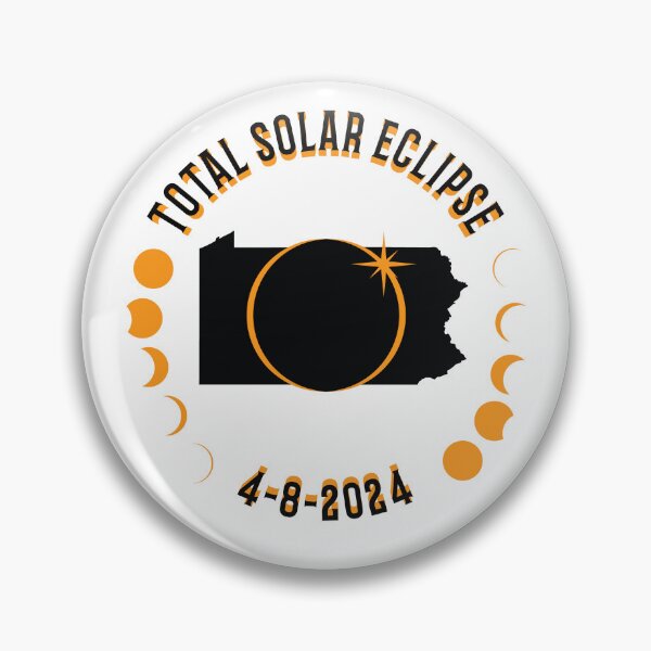 Artikelvorschau, Pennsylvania Totaler Sonnenfinsternispfad 2024 Eclipse Souvenir entworfen und verkauft von The Junto Shop.