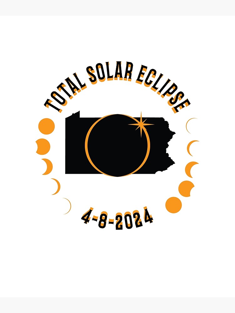 "Pennsylvania Total Solar Eclipse Path 2024 Eclipse Souvenir " Poster