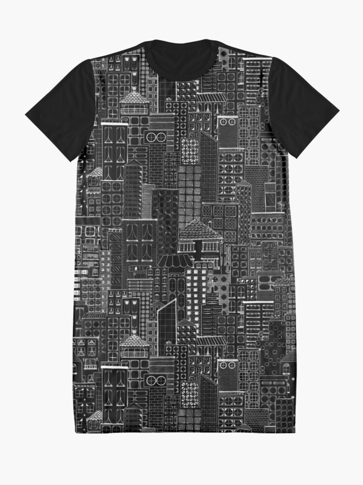 Alternate view of City Doodle Night Graphic T-Shirt Dress