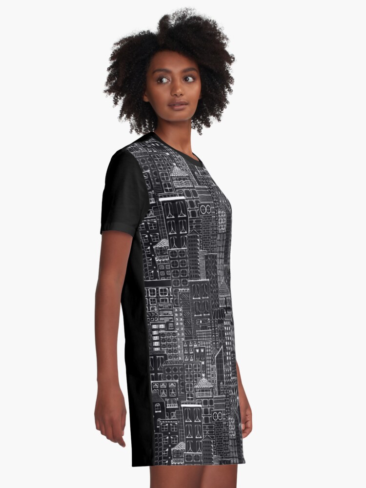 Alternate view of City Doodle Night Graphic T-Shirt Dress