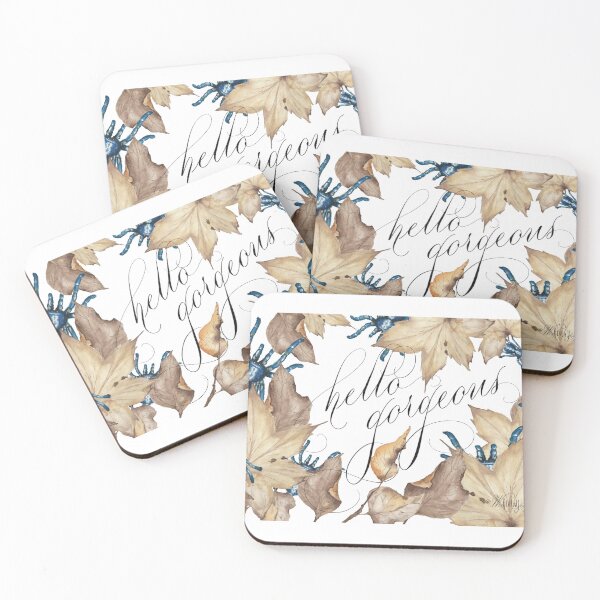 Item preview, Hello Gorgeous blue tarantula mugs, travel cups designed and sold by WhimsyLetters.