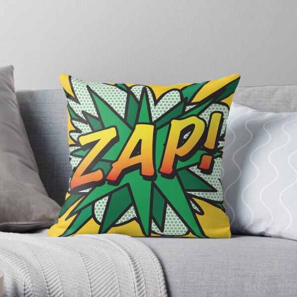 Comic Book Pop Art ZAP! Throw Pillow