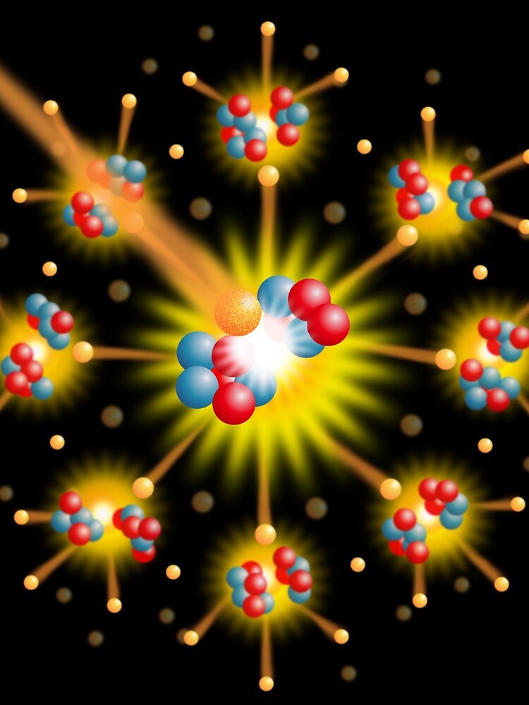 "Nuclear Fission Modern Cool Science Graphic Art Illustration