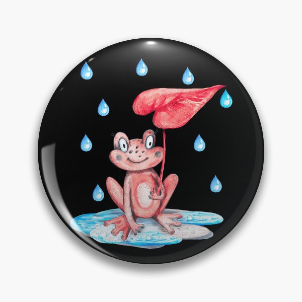 Artikelvorschau, Aquarell-Regen-roter Frosch-lustiger Frosch-Tag entworfen und verkauft von TajfunX.