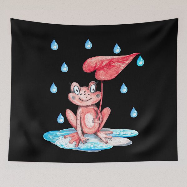 Item preview, Watercolor Rain Red Frog Funny Frogs Day designed and sold by TajfunX.